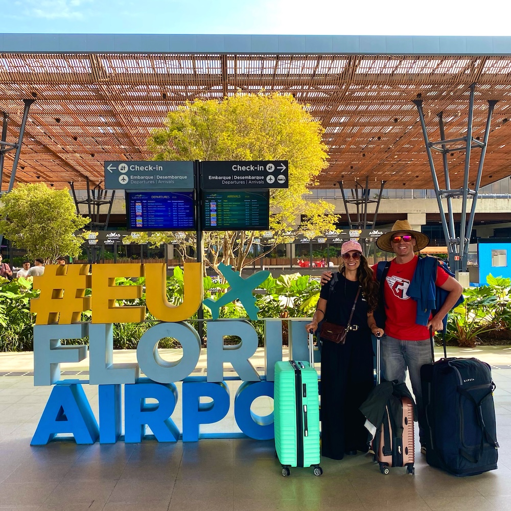 Joe and Tai at the airport